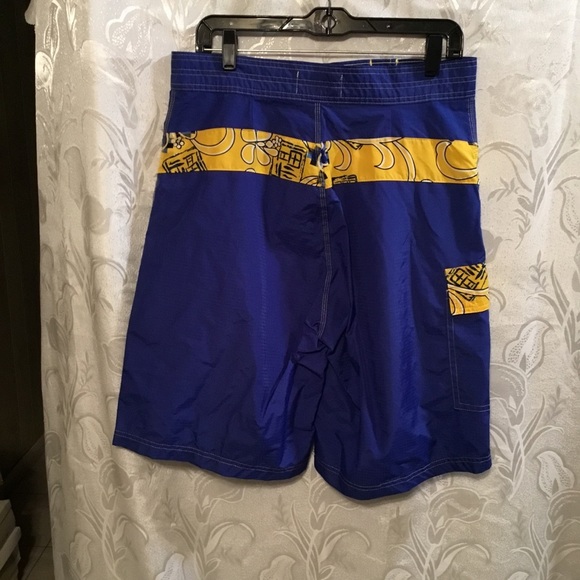 PACIFIC TEAZE Blue & Gold Board Shorts - Picture 3 of 4